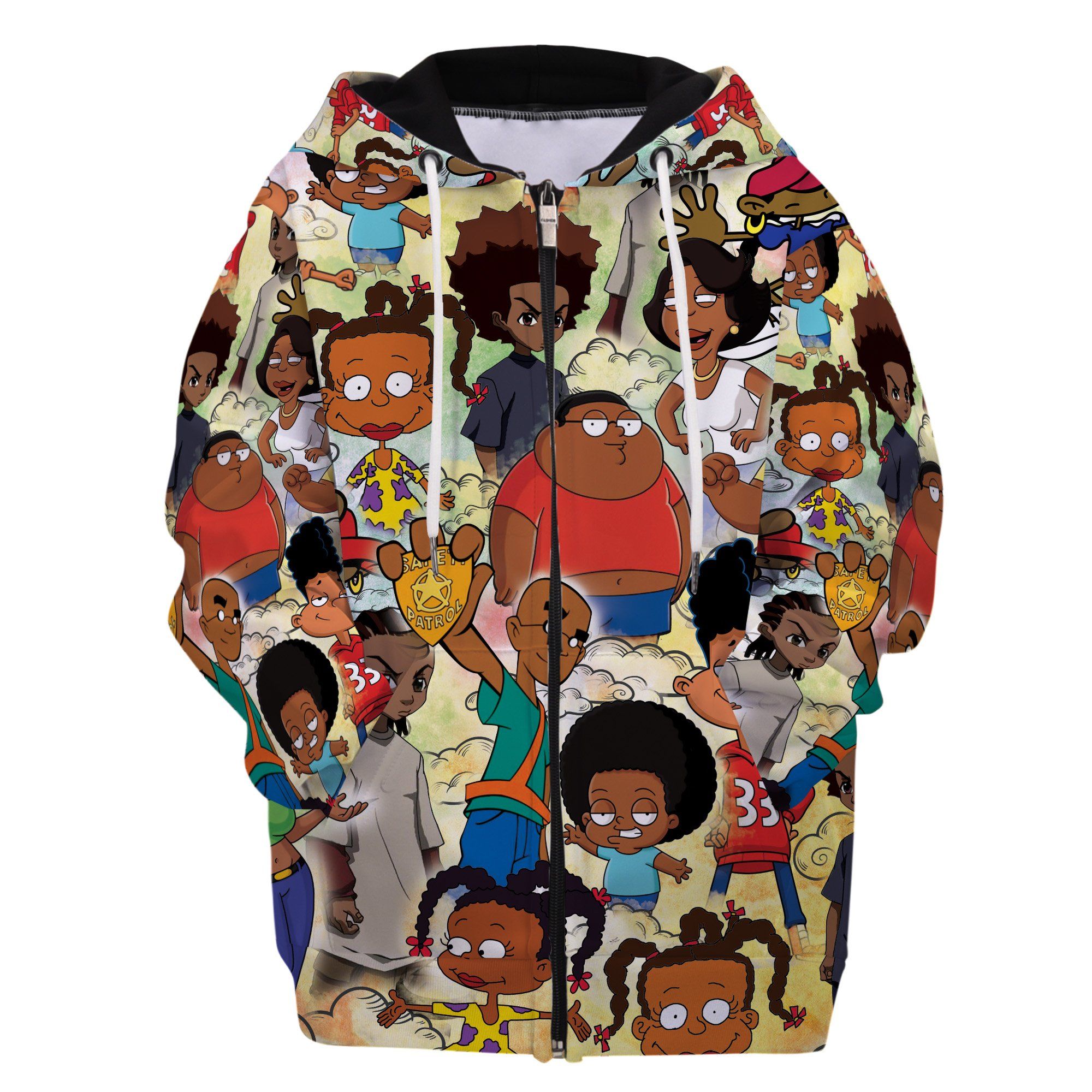 Black Animated Characters Kid Zip Hoodie