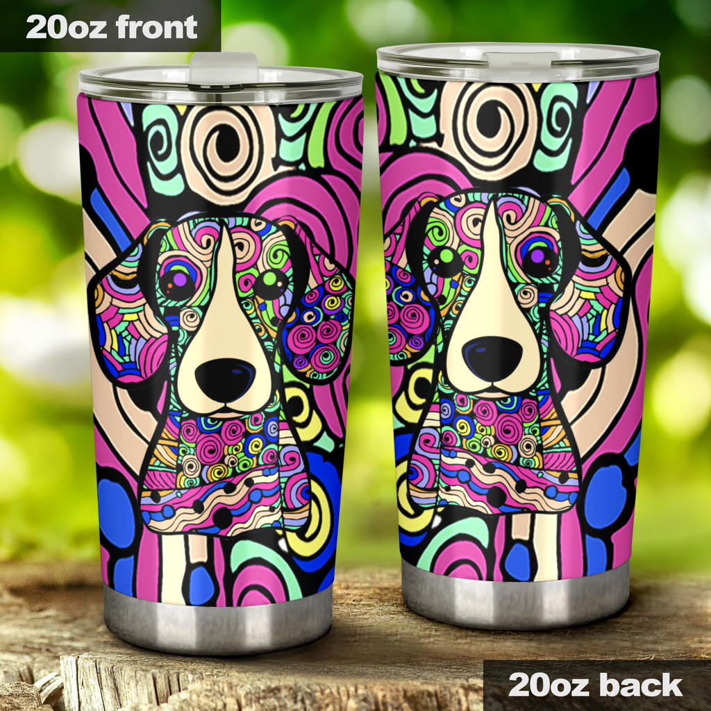 Beagle Design Double-Walled Vacuum Insulated Tumblers – Art By Cindy Sang – Jillnjacks Exclusive
