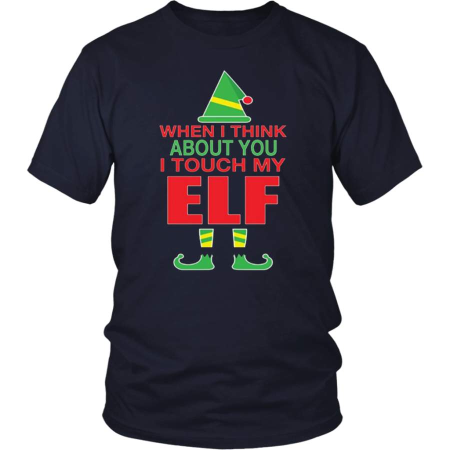 When I Think About You I Touch My Elf Funny Christmas T-Shirt