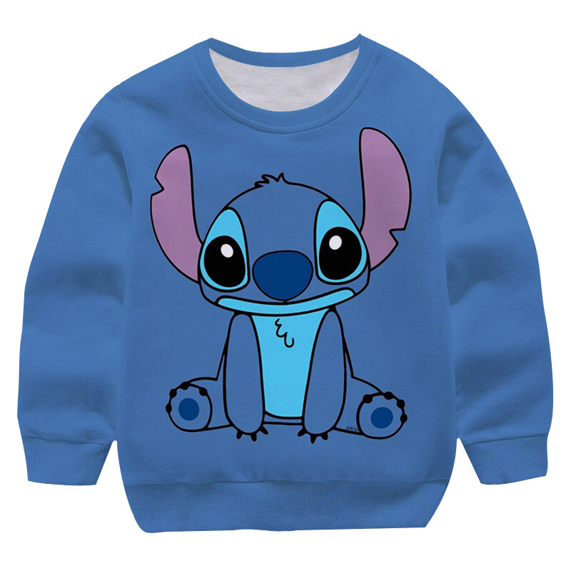 Spring New Boys Stitch Sweatshirts Clothes Stitch Outerwear Cartoon Stitch Baby Tops Girls Kids Toddler Cool Stitch Sweatshirts alx