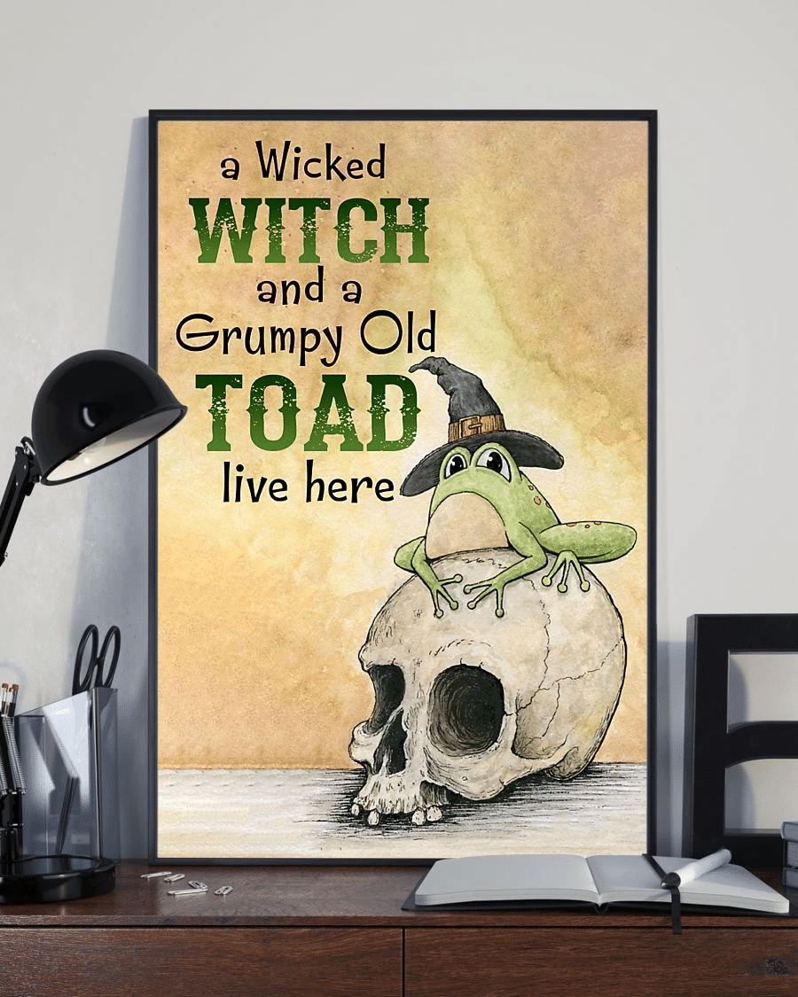 Wicked Witch And A Grumpy Old Toad Poster Canvas – Vintage Home Decor Wall Art Evg80960