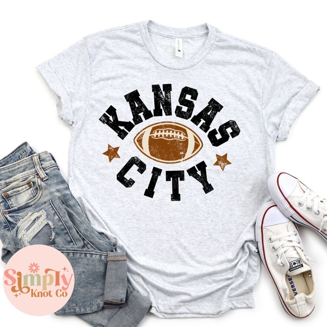 Womens Kansas City Football Shirt, Kansas City Tshirt, Kansas City Graphic Tee, Retro Kansas City Tee, KC Football Crewneck Shirt, KC Tshirt