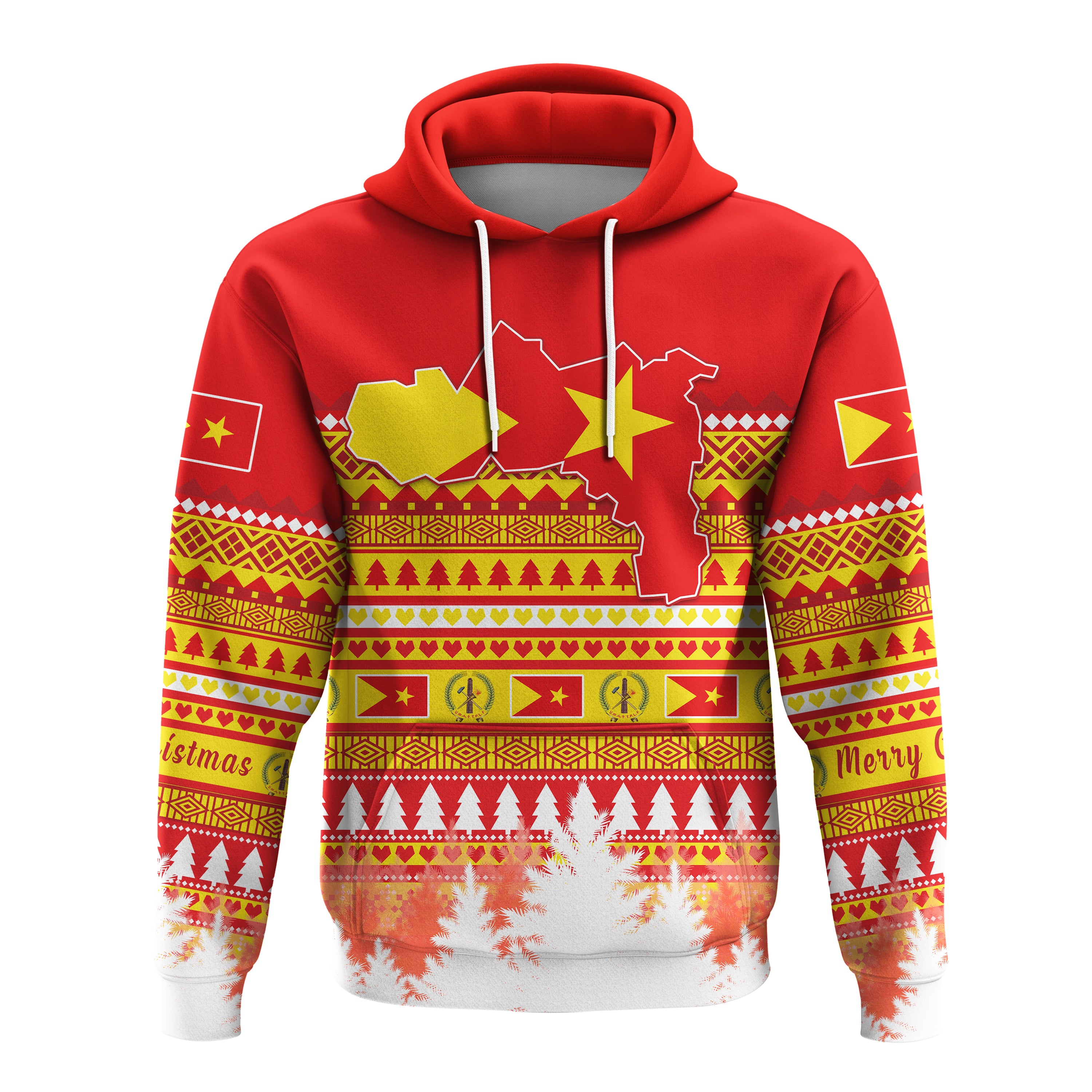 Tigray Hoodie Merry Christmas Mix African Pattern Lt13