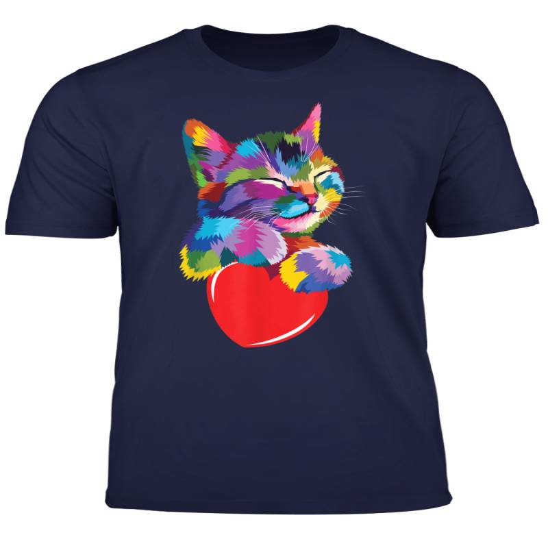 Colorful Cute Cat Valentine S Day Shirt Kitten Lovers Shirts