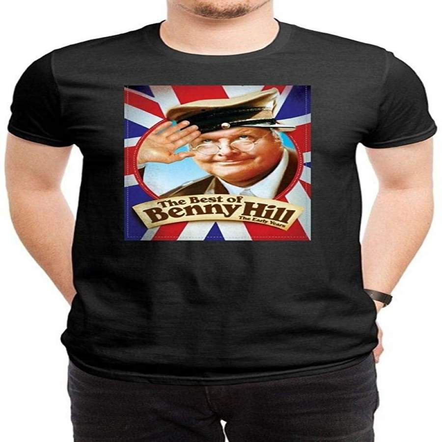 Men’S T Shirts Benny Hill Poster Black