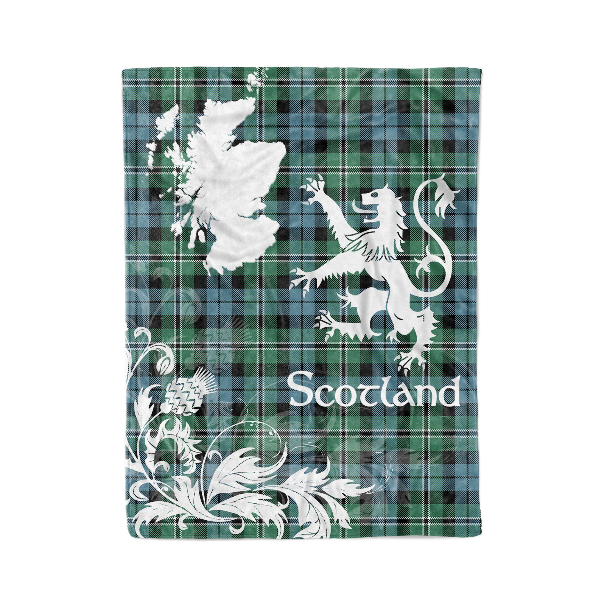 Tartan Plaid Fleece Blanket Tartan Blanket Thistle And Lion Scottish Clan Melville Hunting Plaid Blanket