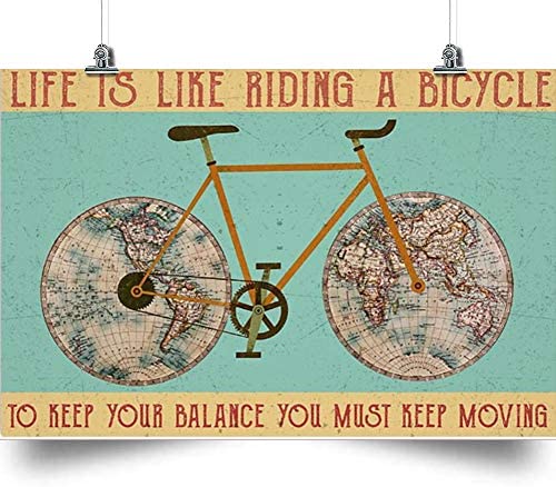 Bicycle Horizontal Poster-Life Is Like Going A Bicycle- Home Decoration Poster, Wall Poster, Home And Room Decoration, Gifts For Friends And Relatives, Souvenirs.