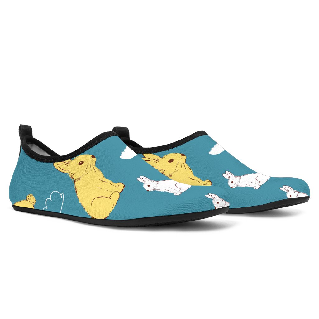 Rabbit Pattern Print Design Rb014 Aqua Water Shoes