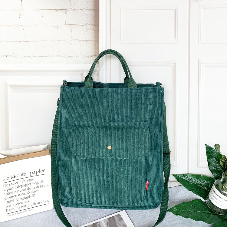 Corduroy Bag for Women 2022 Shopper Bag Designer Handbag Autumn and Winter Girls Student Bookbag Female Canvas Shoulder Tote Bag alx