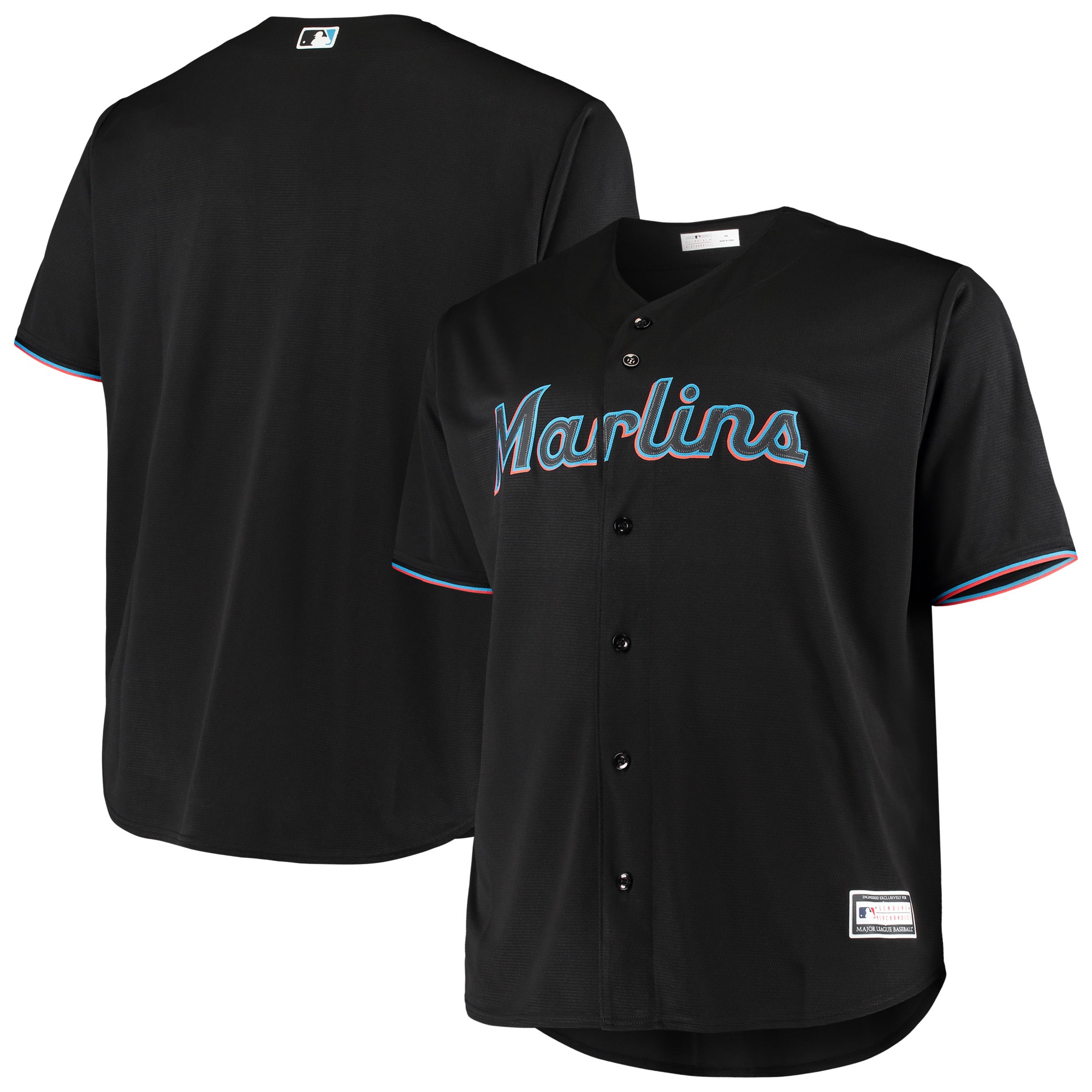 Men’s Miami Marlins Black Big & Tall Team Jersey