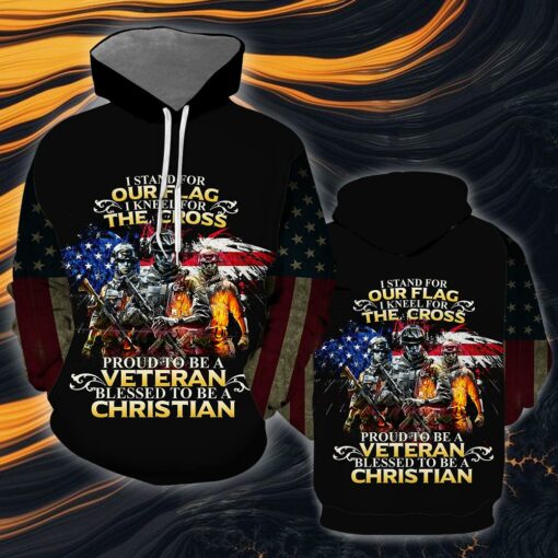 Proud To Be American Veterans Believe In God 3D All Over Print Shirts For Men & Women, Happy Veteran Memorial 3D Shirts, Veteran Day