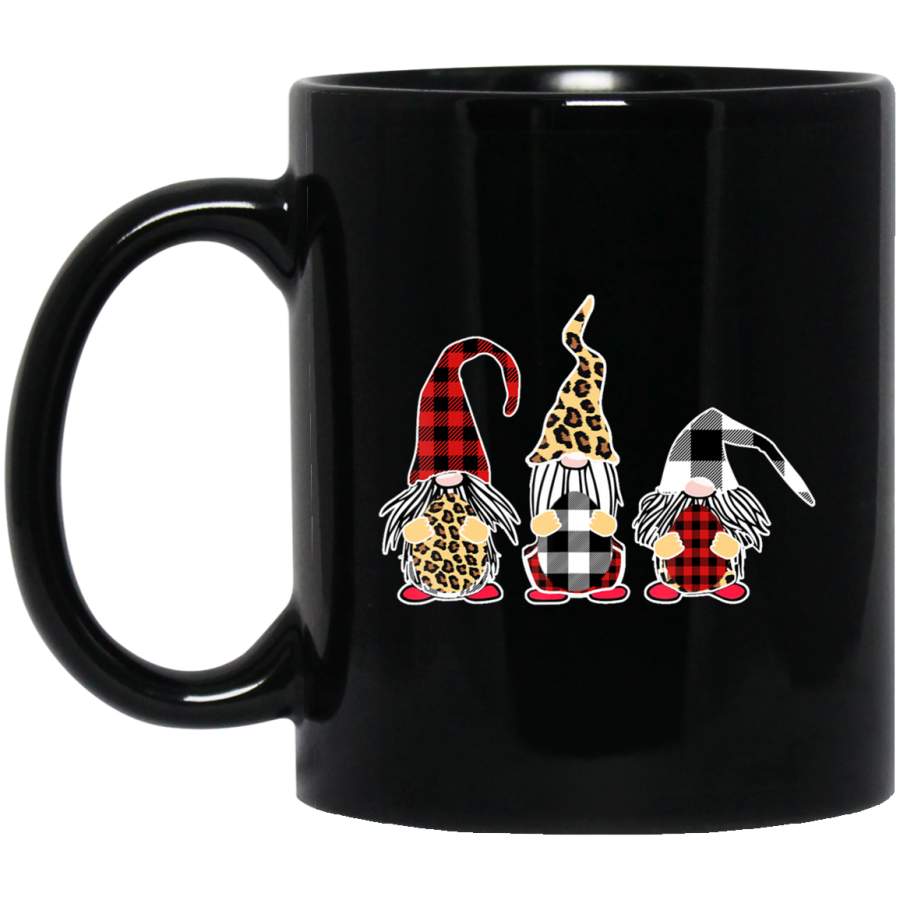 three gnomes hug eggs leopard buffalo plaid easter day gift 11oz 15oz Black Mug Happy Easter Day Funny Colors Eggs Bunny Ears Peeps Cute