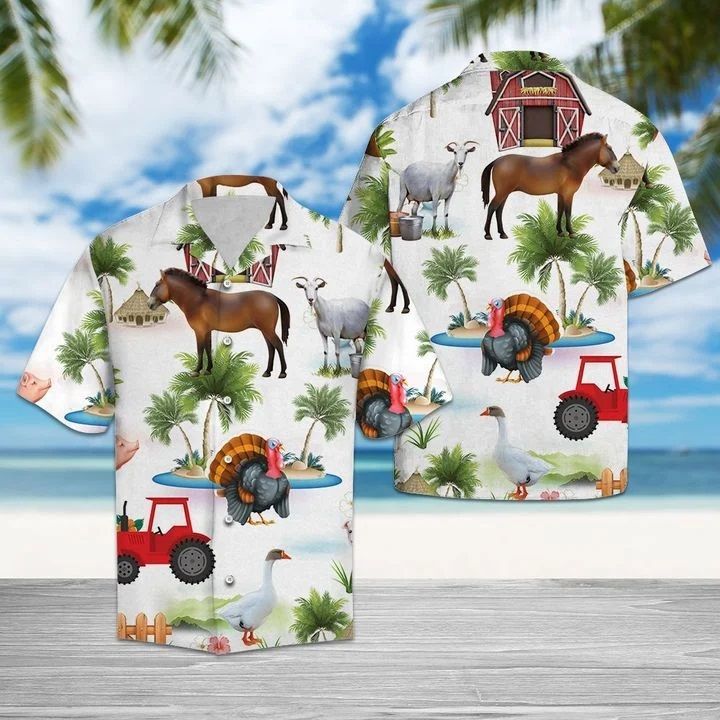 Farmer On Vacation Hawaiian Shirt Ha54413