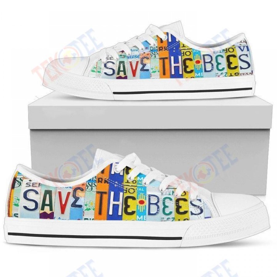 Mens Womens Save The Bees Low Top Shoes Custom Print Footwear Converse Sneakers TMT741