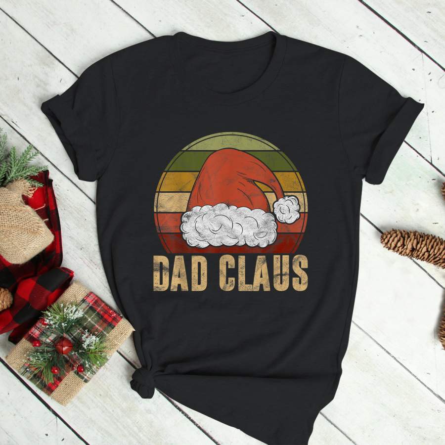 Mens Dad Claus Christmas Costume Gift Santa Matching Family Xmas T-Shirt