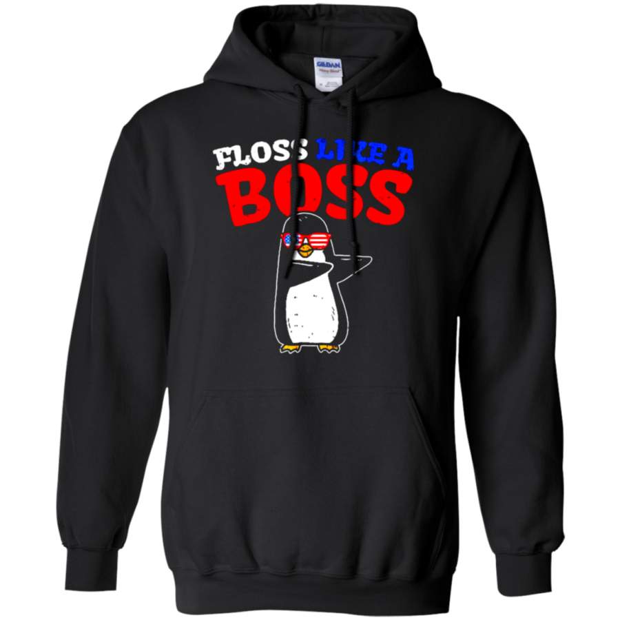 AGR Floss Like A Boss Dance Penguin Flossing 4th Of July Hoodie