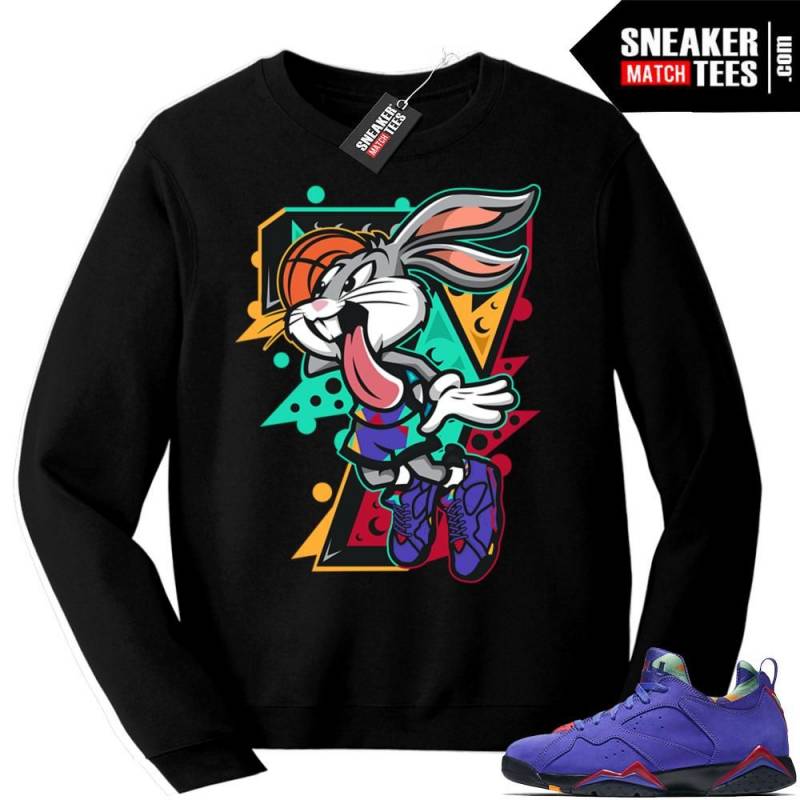 Match Air Jordan 7 low Concord | Air Bunny | Black Sweatshirt