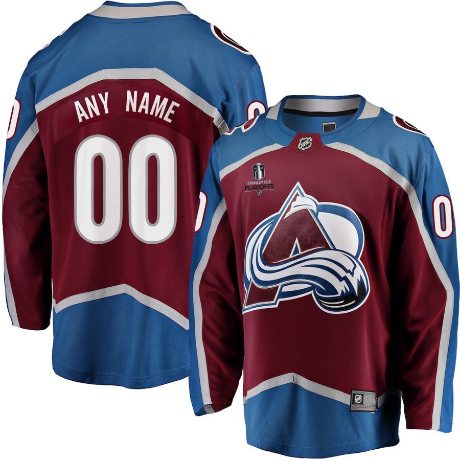 Colorado Avalanche Stanley Cup 2023 Playoffs Patch Home Breakaway Custom Men Jersey – Burgundy