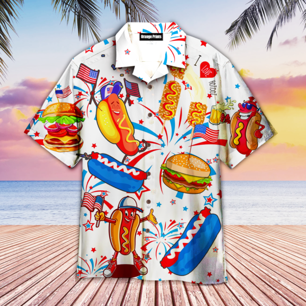 Funny American Hot Dog Of July Independence Day Hawaii Shirt Ha107636