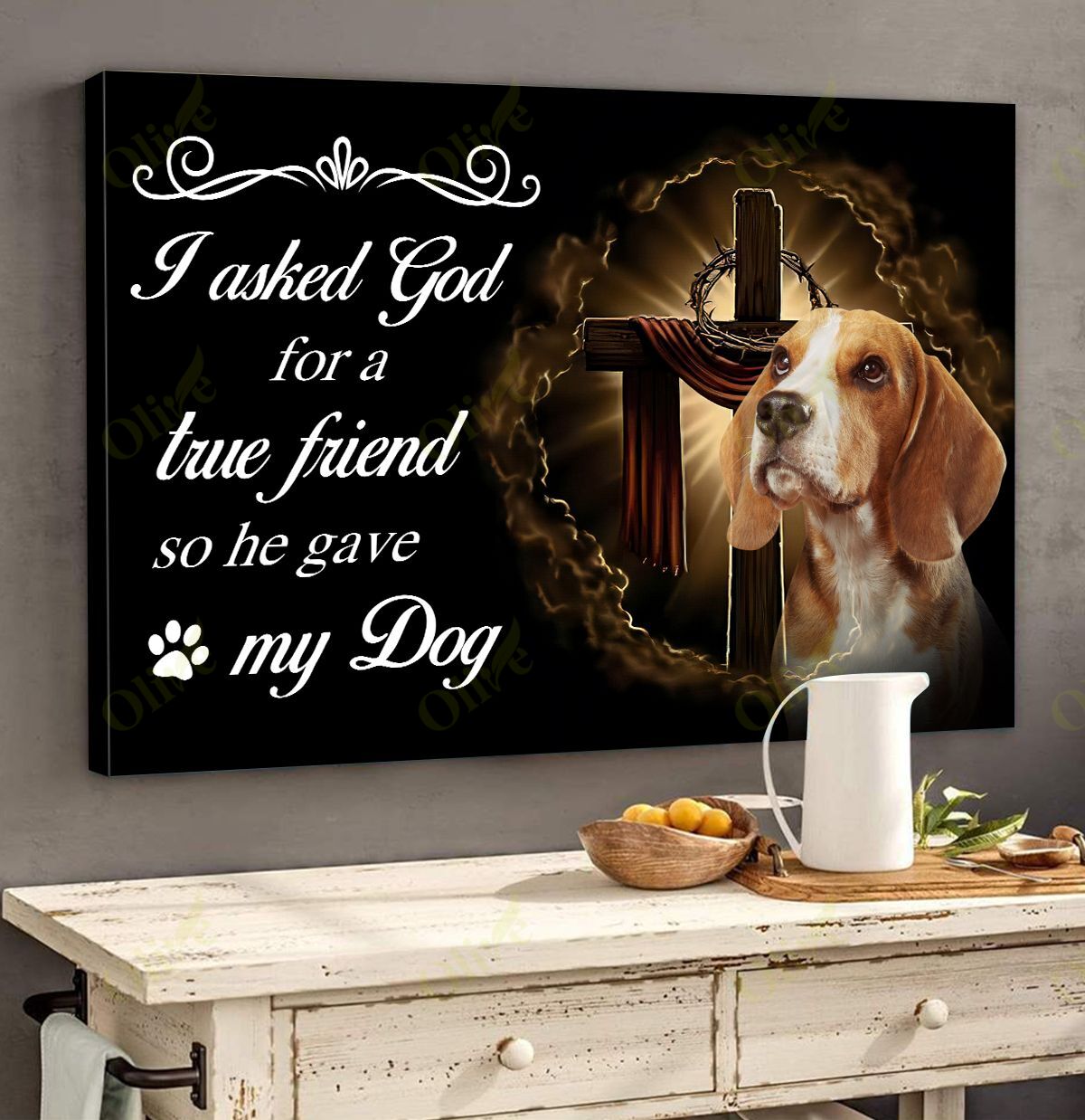 Beagle – Asking God For A True Friend Canvas Wall Art Home Decor