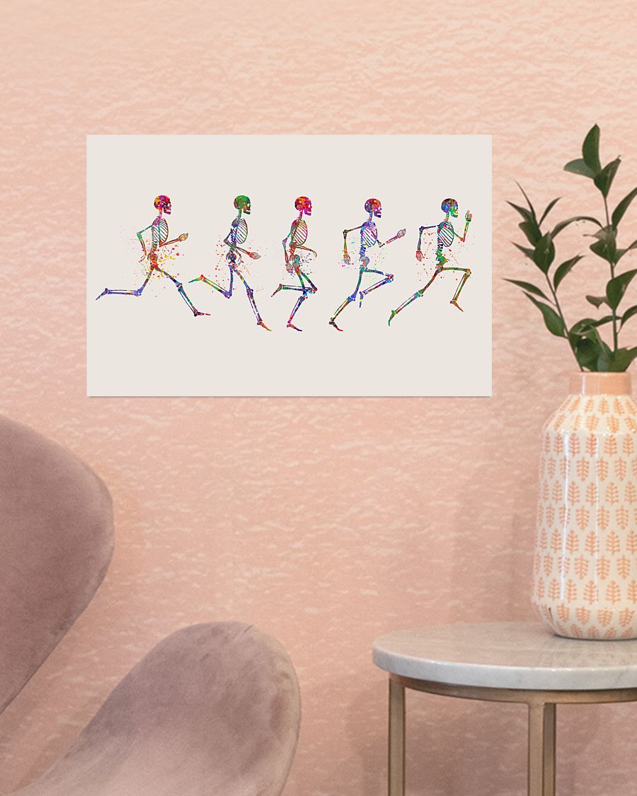 Running Skeleton Horizontal Canvas And Poster | Wall Decor Visual Art