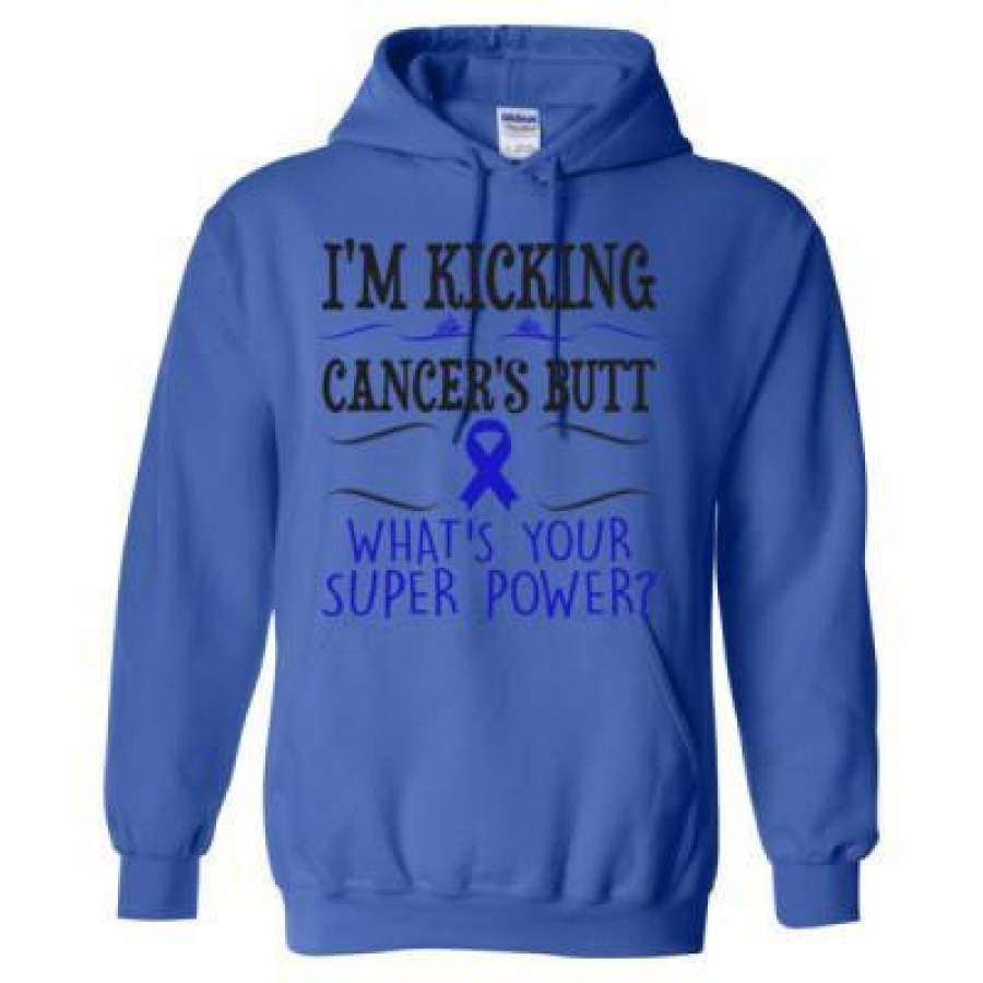 AGR I Am Kicking Cancers Butt Whats Your Superpower – Heavy Blend™ Hooded Sweatshirt