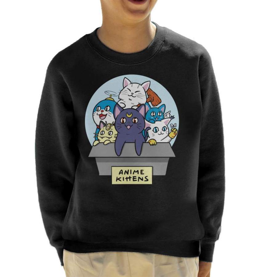 Anime Kittens In A Box Kid’s Sweatshirt