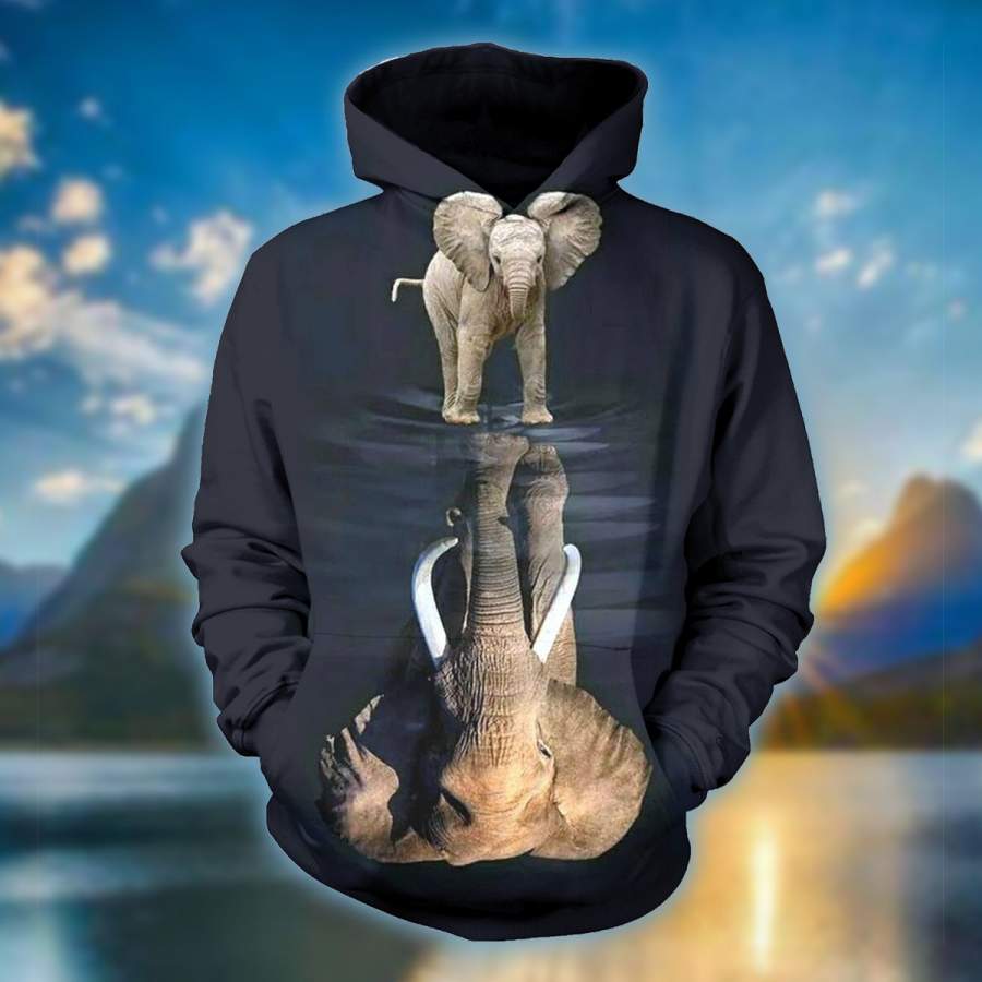 Shadow Of Kid Elephant 3D Hoodie