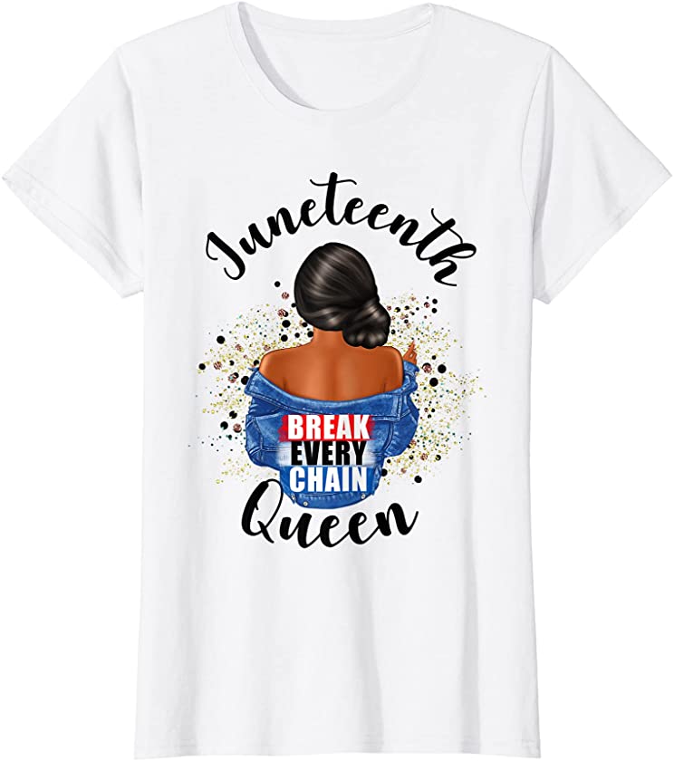 Womens Juneteenth Queen African American Girl Woman Mom Mum T-Shirt