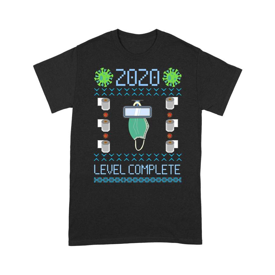 2020 Level Complete Mask Gamer Ugly Christmas T-shirt