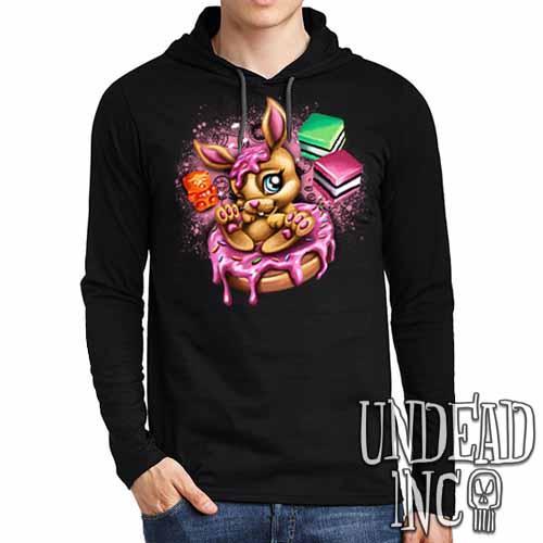 Donut Bunny – Mens Long Sleeve Hooded Shirt