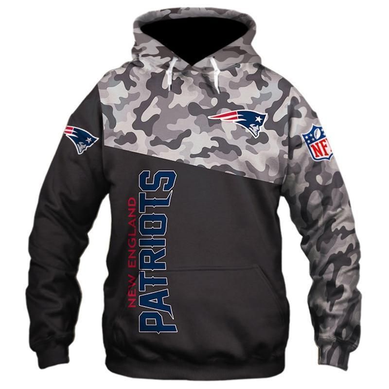 New England Patriots Military Hoodies 3D Sweathsirt Long Sleeve