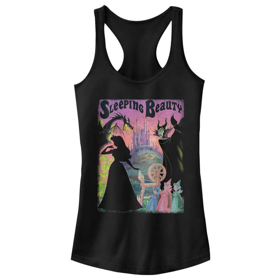 Sleeping Beauty Junior’s Silhouettes  Racerback Tank