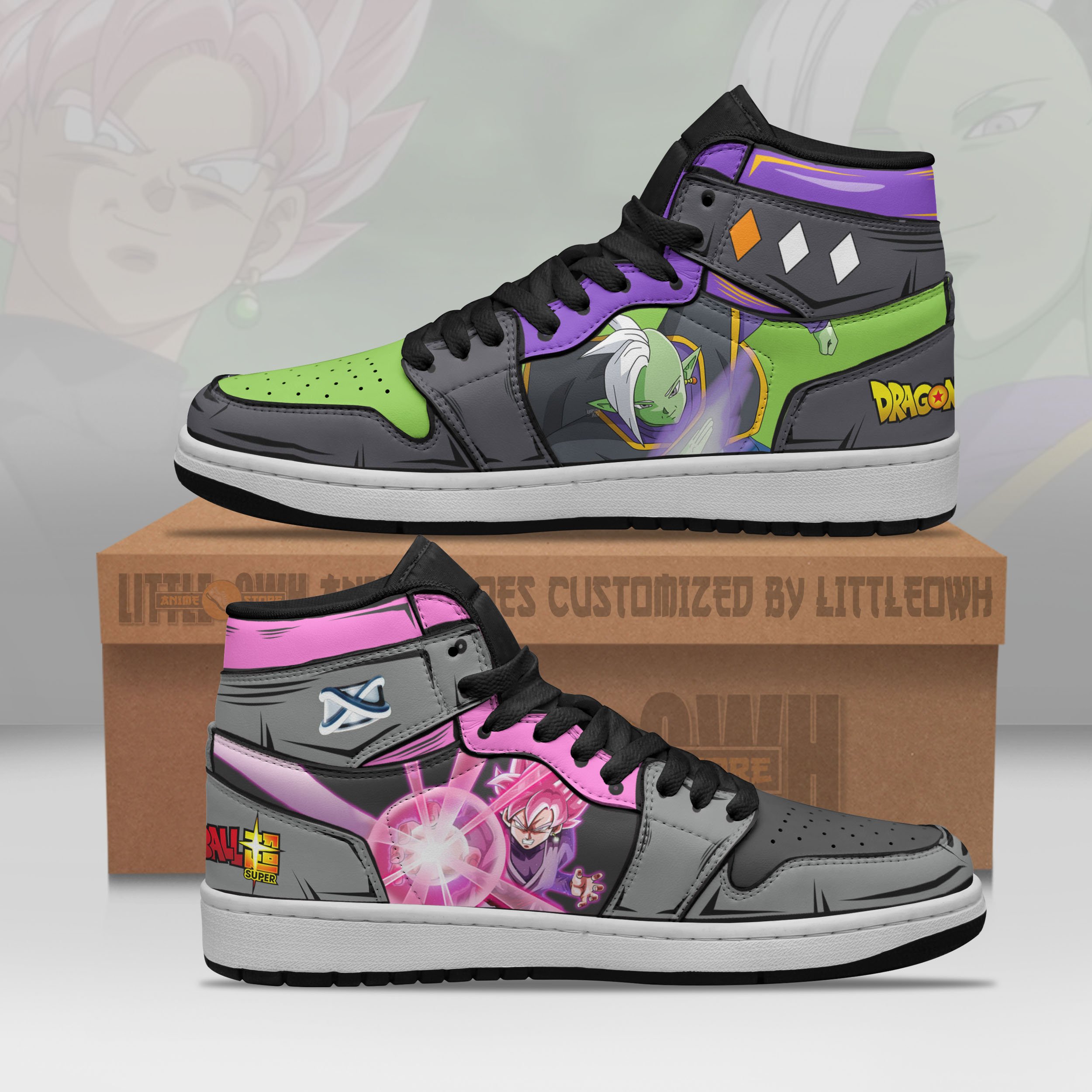 Black Goku X Zamasu Jd Sneakers Custom Dragon Ball Anime Shoes