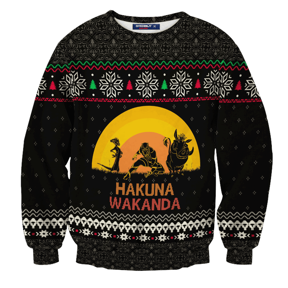 Hakuna Wakanda Ugly Christmas Sweater, All Over Print Sweatshirt