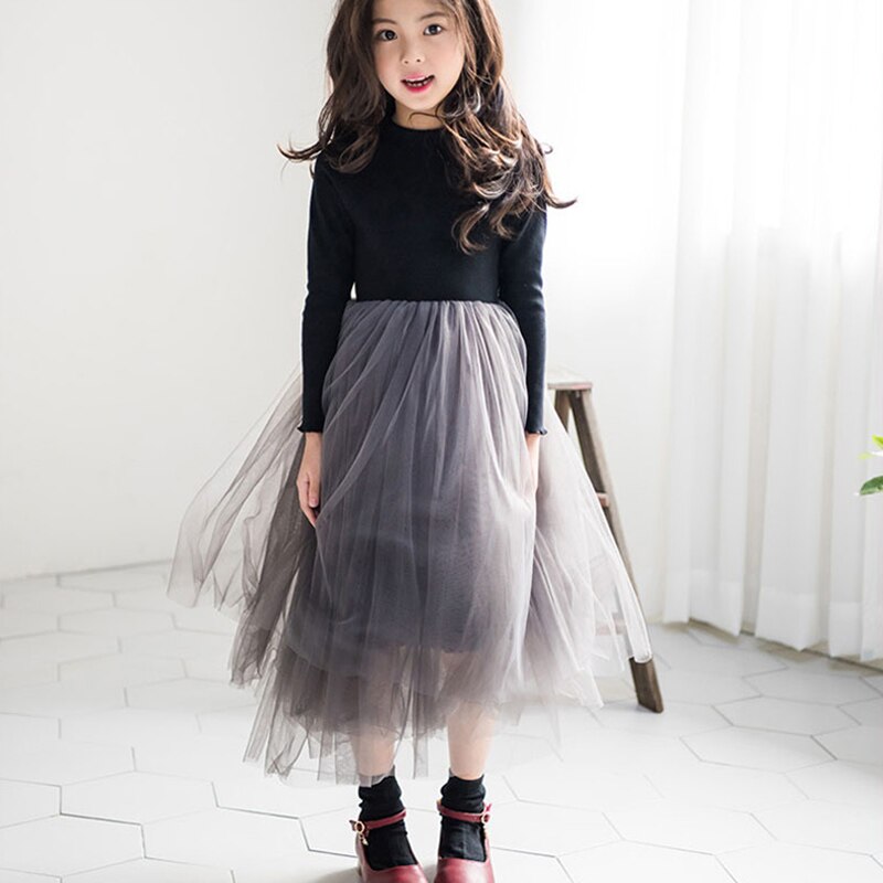 Baby Girl Princess Party Frock 2020 Spring Fall Winter Velvet Girl Tulle Mesh Dress Elegant Evening puffy Dress Warm Kids Clothe alx