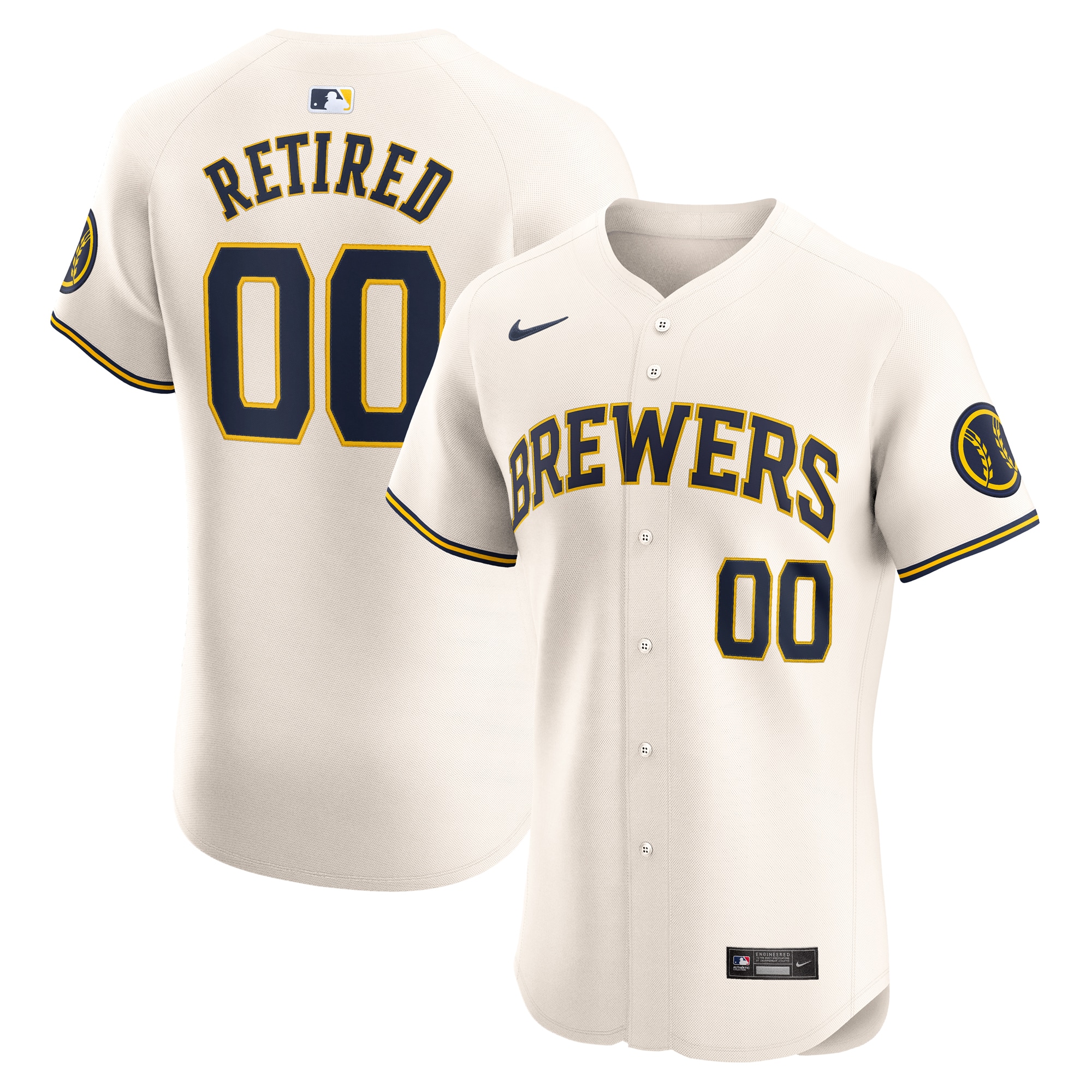 Milwaukee Brewers Home Elite Pick-A-Player Retired Roster Jersey – Cream