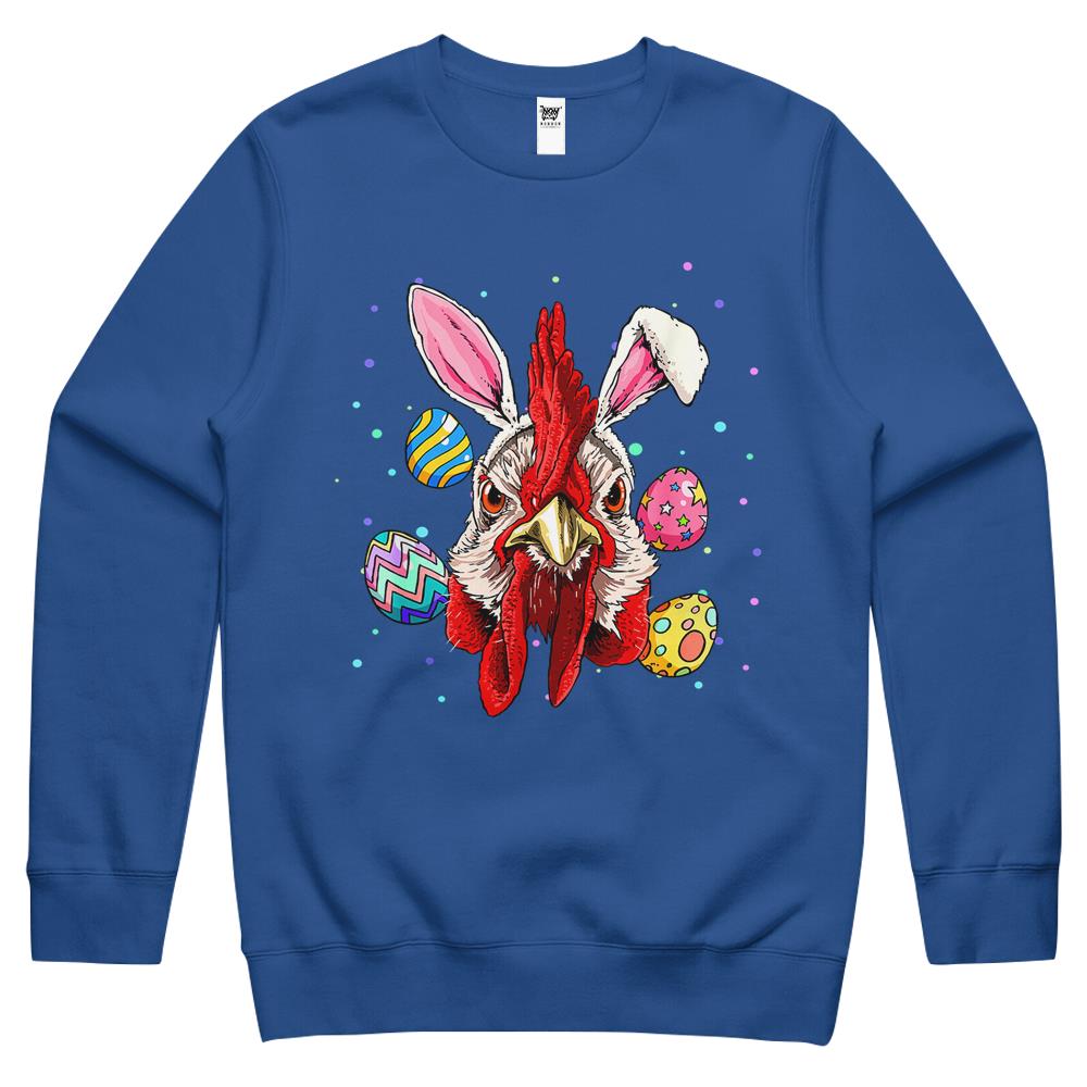 Easter Bunny Chicken Funny Easter Chicken Lover Crewneck Sweatshirt