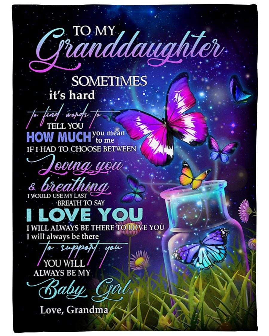 To My Granddaughter You Will Always Be My Baby Girl Blanket Birthday Gift Family Gift Gift For Granddaughter Gift From Grandma To Granddaughter Home Decor Bedding Couch Sofa Soft and Comfy Cozy