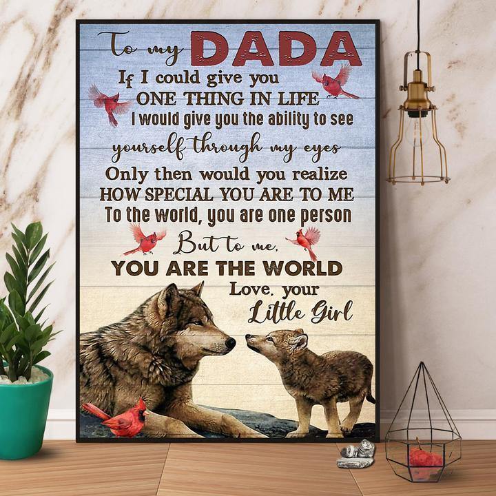 Wolf Cardinal To My Dada You Are The World Father’S Day Gift For Family Home Decor Matte Canvas Canvas Prints