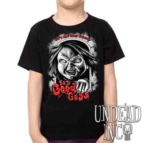 Chucky Bad Guys Black & Grey –  Kids Unisex Girls And Boys T Shirt Clothing