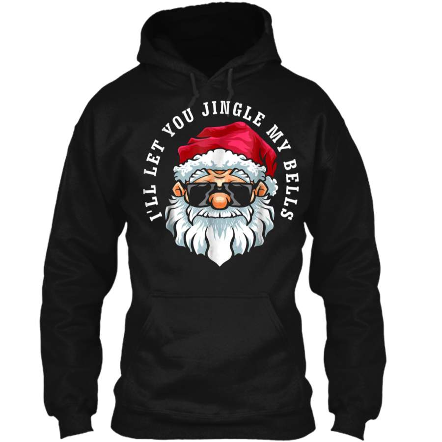 Jingle My Bells Adult Christmas  Men Pullover Hoodie 8 oz