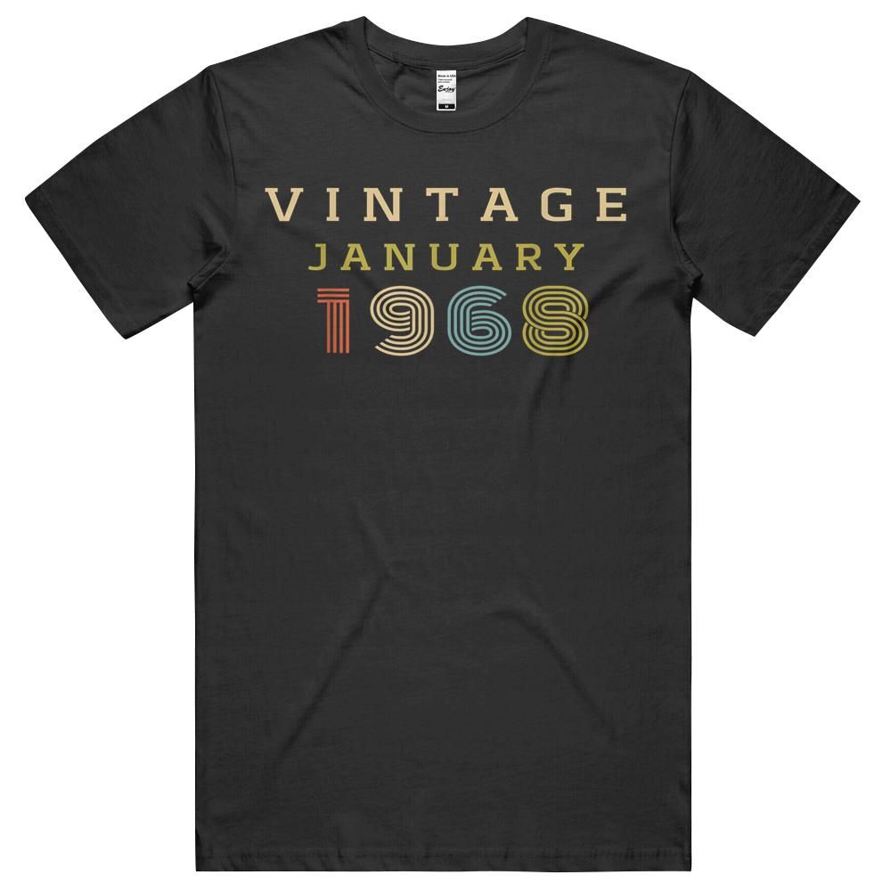 52 Year Old Birthday Gift Vintage 1968 January Unisex Shirt