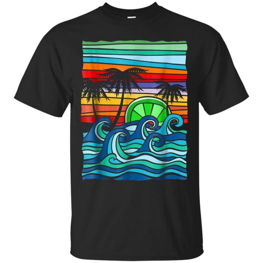 AGR Lime Sunset Tshirt Tropical Summer Break Beach Trip Surfing Jaq T-shirt