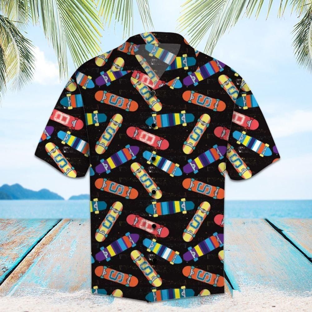 Skateboard Aloha Hawaii Shirt Colorful Short Sleeve Summer Beach Casual For Men And Women Ha89497