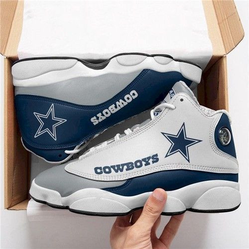 Women  Dallas Cowboys Air Jordan 13 High Top Leather Sneakers 002 – 1:1