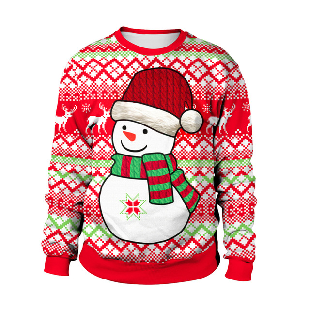 Unisex Men Women 2022 Ugly Christmas Sweater Santa Elf Funny Christmas Fake Hair Jumper Autumn Winter Tops Clothing Wholesale alx