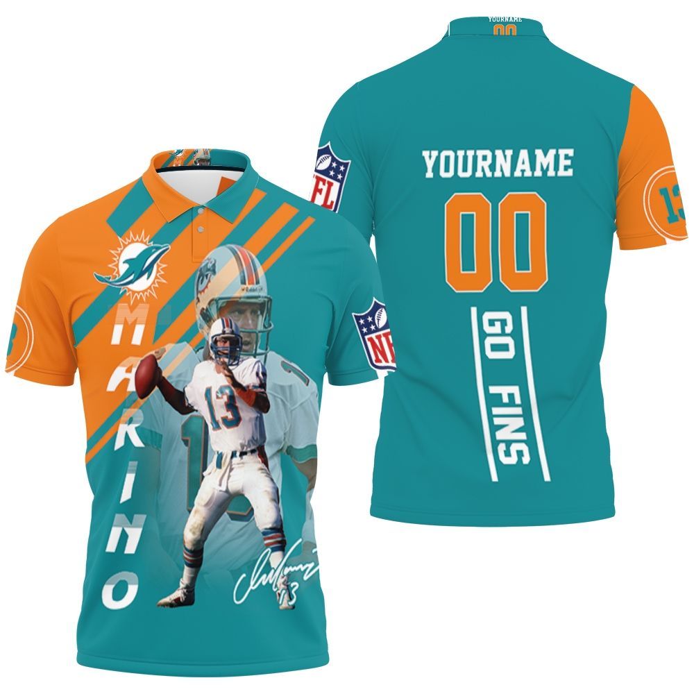 Dolphins Dan Marino 3D Polo Shirt