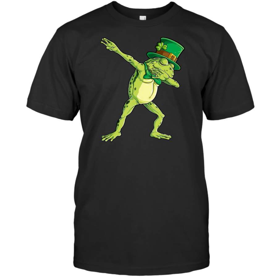 Dabbing Frog St Patricks Day Boys Kids Leprechaun Animal Dab T Shirt