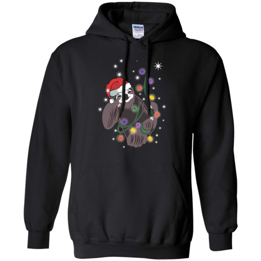 AGR Cute Christmas Choloepus Sloth Santa Led Light Hoodie